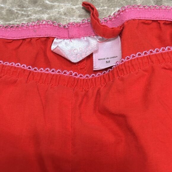 Victoria’s Secret Y2K  Cropped PJ Pajama Pant Red M Flower Applique' - Picture 8 of 13